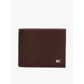 Portefeuille à deux volets en cuir à drapeau TH FLAG MINI CC WALLET/Coffee Bean