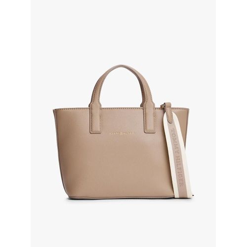 Cabas à bandoulière en toile à logo TH LOGOTAPE MINI TOTE/Coastal Taupe