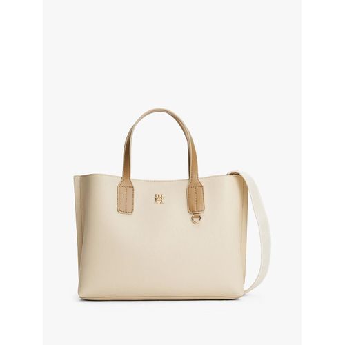 Cabas à plaque monogramme TH TH DISTINCT MINI TOTE/Classic Beige