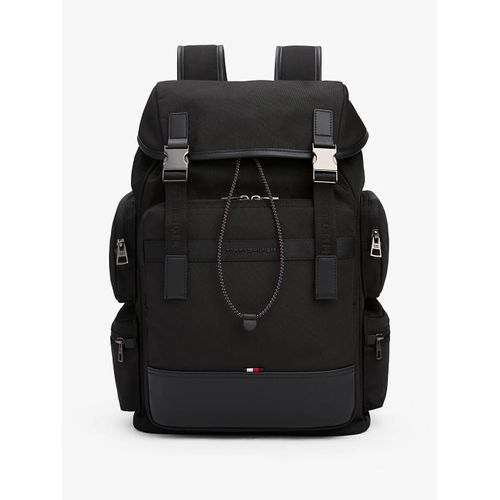 Sac à dos à cordon de serrage avec stoppeur TH NYLON TRAVEL FLAP BACKPACK/Black