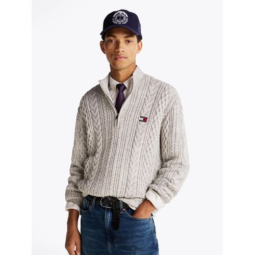 Pull Zippé Avec Laine Tjm Reg Cable S Flag 1/4 Zip/Light Grey - M