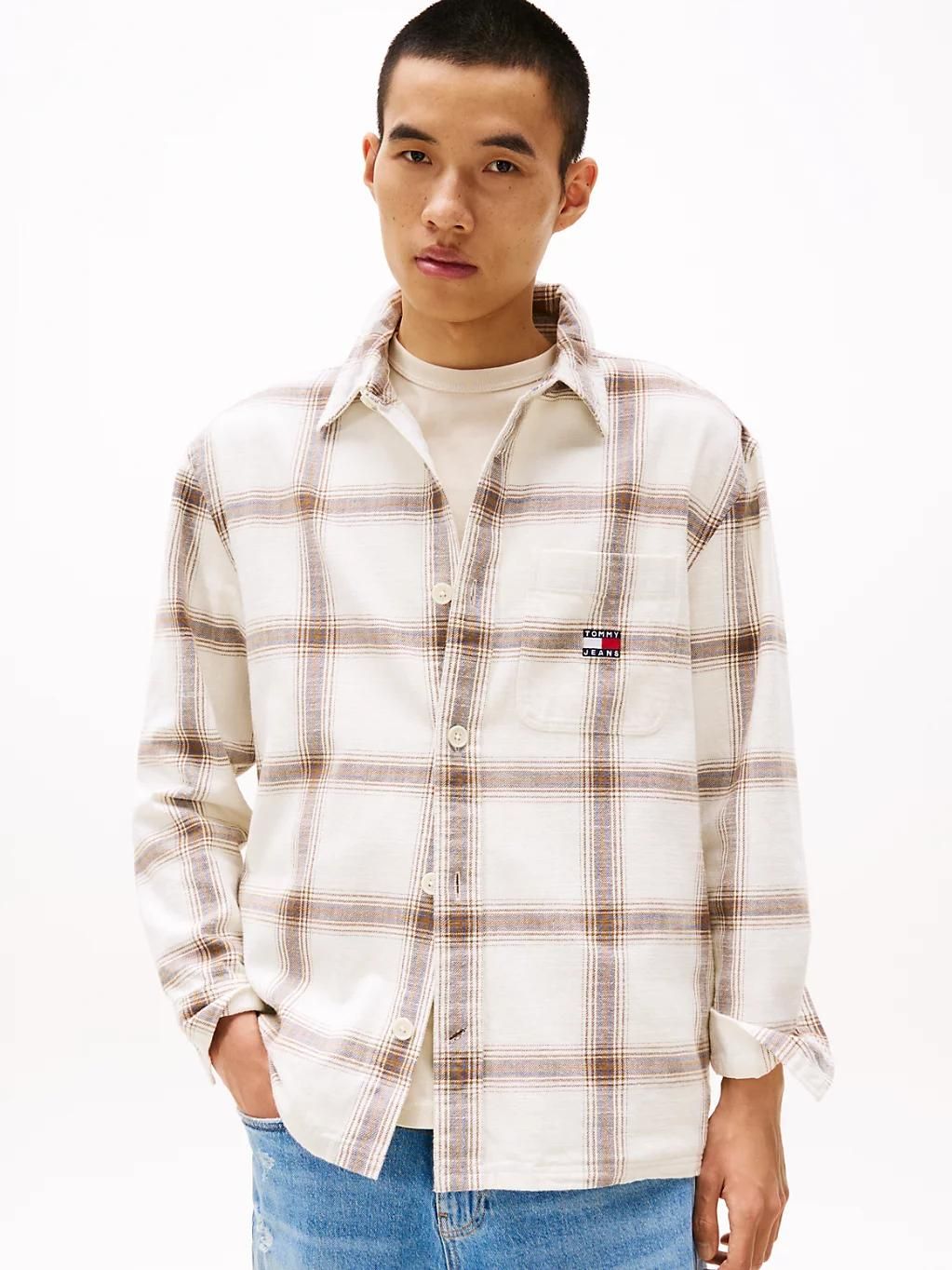 Surchemise À Carreaux Texturée Tjm Cotton Slub Check Overshirt/Ancient White Check - Xs