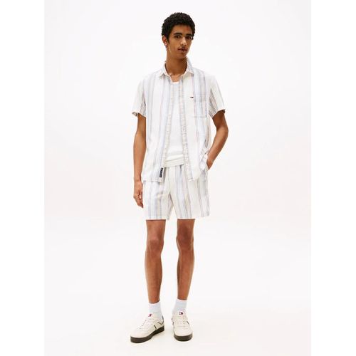 Short Rayé Texturé Tjm Slub Str Beach Short Ext/Ancient White Multi Stripes - L