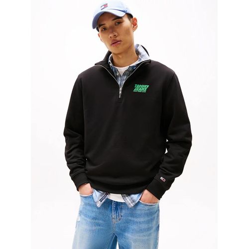 Sweat À Col Zippé Et Logo Lettre Bulle Au Dos Tjm Reg Bubble Qrtr Zip Frnt/Bck/Black - L