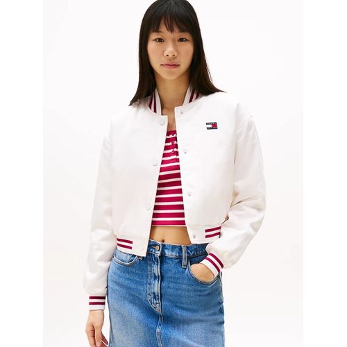 Bomber Tommy Badge En Satin Tjw Satin Coach Jacket/Off White - M