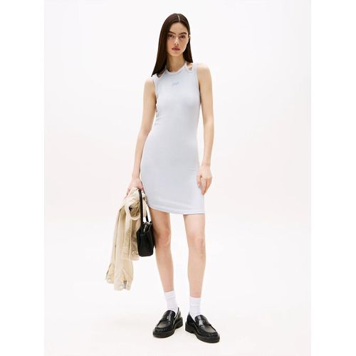 Robe Courte Moulante Côtelée Tjw Tie Detail Gmd Script Dress/Sweet Blue - S