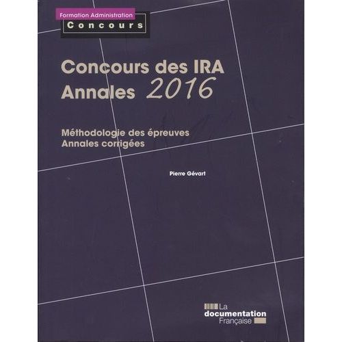 Concours Des Ira - Annales 2016 - Epreuves Écrites