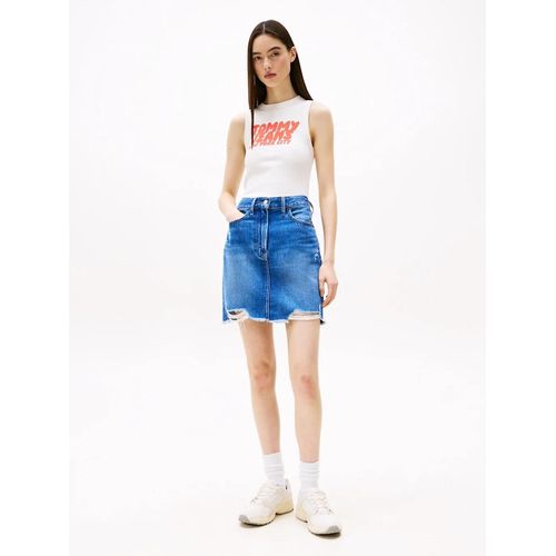 Mini-Jupe Mom En Denim Effet Usé Mom Skirt Bi8057/Denim Dark - 33