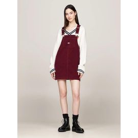 Robe Chasuble Courte En Velours Côtelé Fin Tjw Fine Cord Pinafore Dress/Burgundy - L
