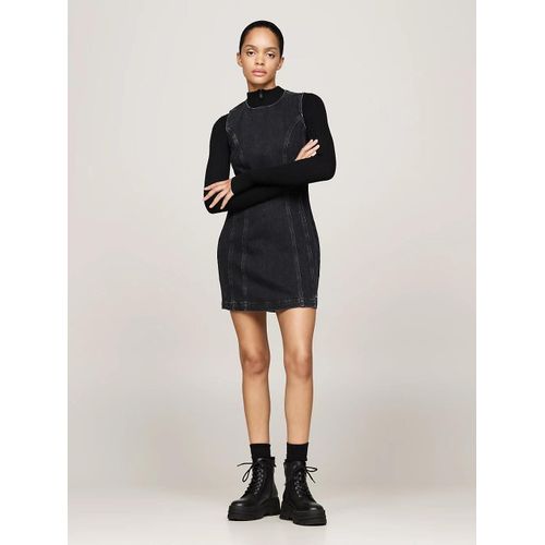 Robe Courte Moulante Pailletée En Denim Cut Seam Dress Dh6182/Denim Black - S