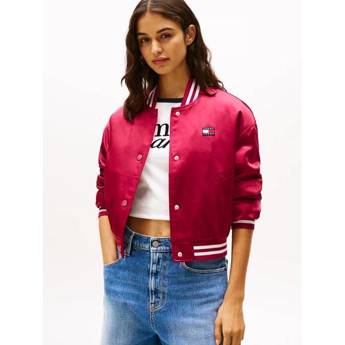 Bomber Tommy Badge En Satin Tjw Satin Coach Jacket/Brilliant Berry - Xxs