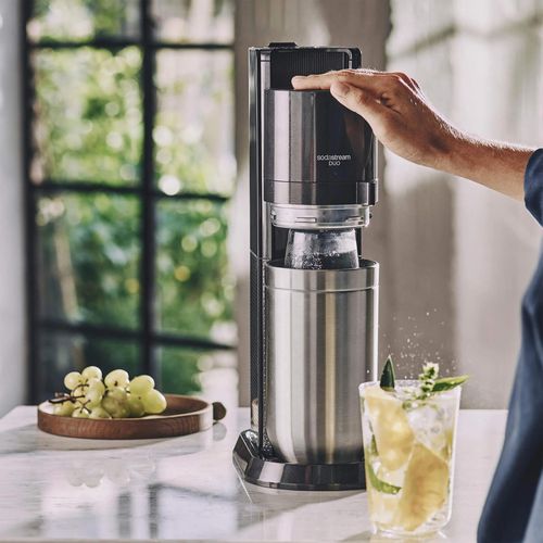Machine à eau pétillante Noir + 2 carafes en verre d'1 L SODASTREAM