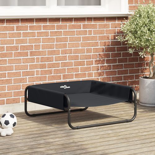 Vidaxl Lit Pour Chien Surélevé Noir Tissu Oxford Et Acier