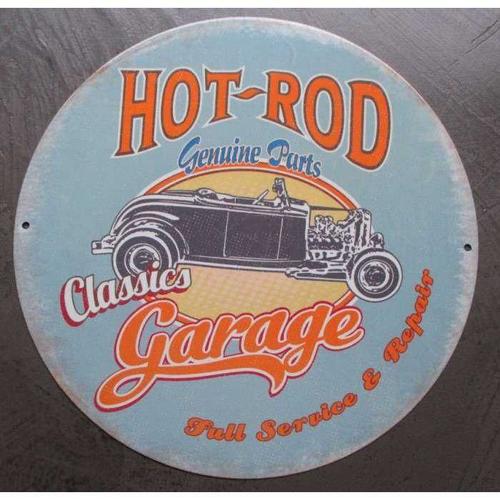 Plaque Hot Rod De 1932 Classic Garage Tole Publicitaire Ronde 30cm
