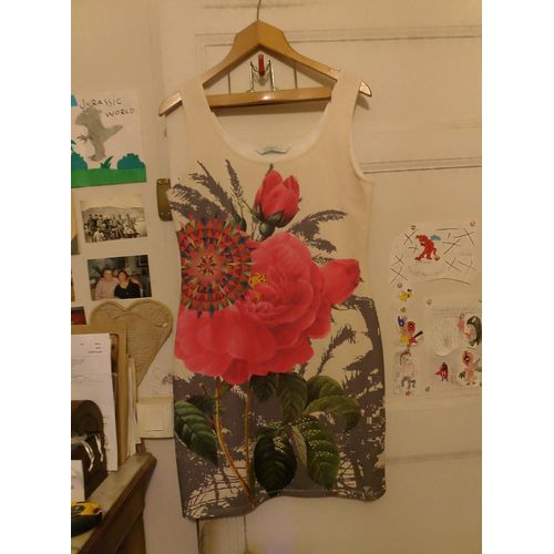 Robe Crème Motifs Colorés 40 L Desigual.