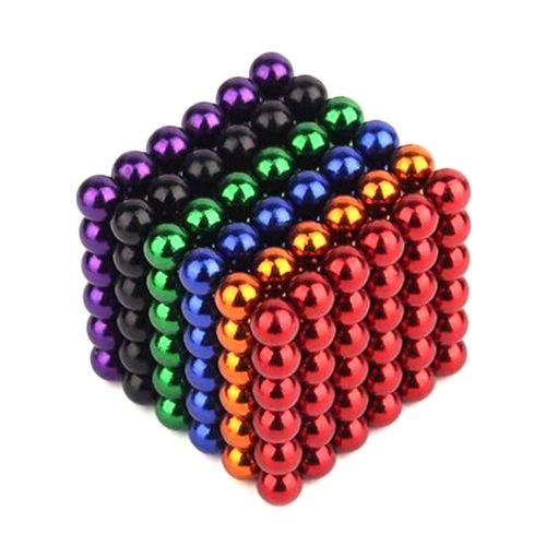 216 Pièces 3mm Jeu De Boules Magnétiques Aimant Magique Cube Jouet De Construction Pour Le Soulagement Du Stress Mélange 6 Couleurs, 216pcs(3mm)