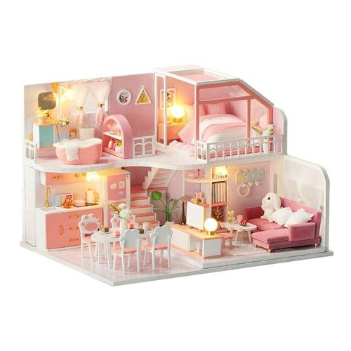Kit De Maison De Poupée Miniature En Bois Bricolage
