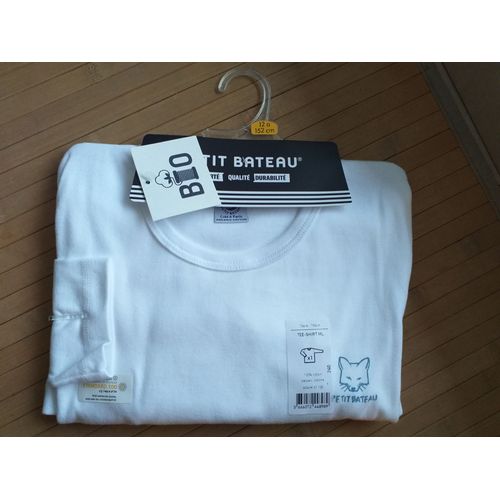 Petit Bateau Tee Shirt Manche Longue Blanc