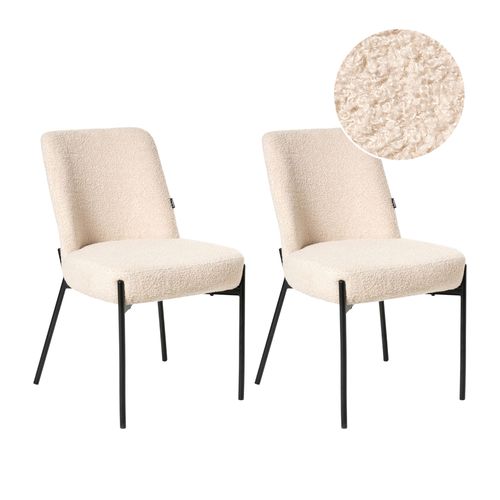 Lot De 2 Chaises Malin Bouclé Beige Clair