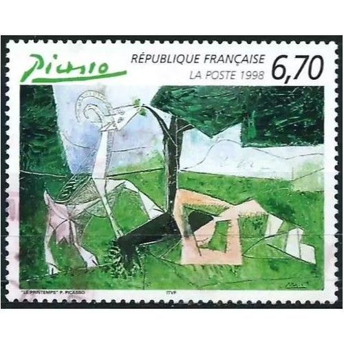 France 1998, Beau Timbre Yvert 3162, Tableau De Pablo Picasso, "Le Printemps", Oblitéré, Tbe -