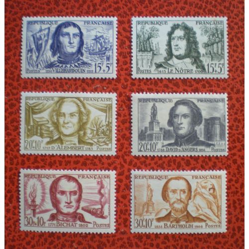 Célébrités - Série Complète De 6 Timbres Neufs ** - France - Année 1959 - Y&T N°1207, 1208, 1209, 1210, 1211 Et 1212