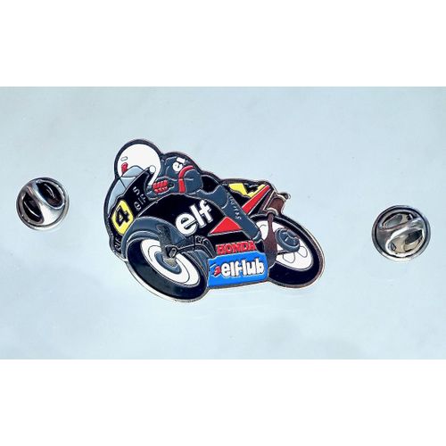 Pins Moto Honda. Sponsor Elf. Grand Pins 3,5 Cm X 4,5 Cm. Double Attache. Pins Sport, Loisirs