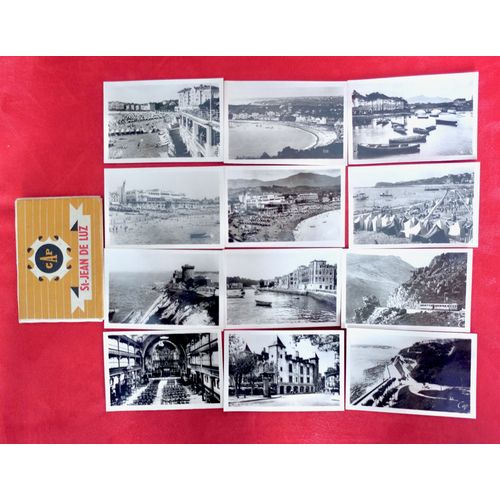 Carnet De 12 Photographies Saint Jean De Luz. 9,3 Cm X 6 Cm. Train De La Rhune, Plage...