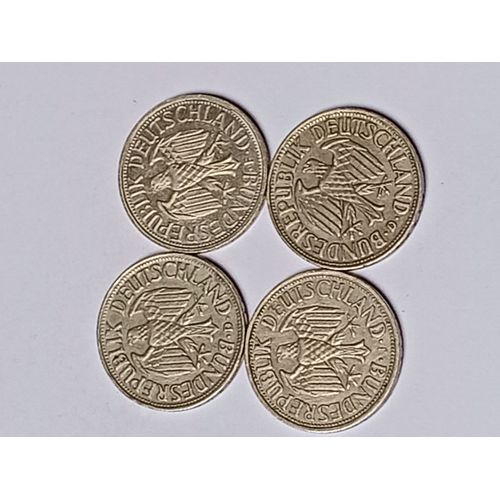 Allemagne Lot De 4 Pièce De 1 Deutsche Mark 1950d 1957j 1963d 1982 F