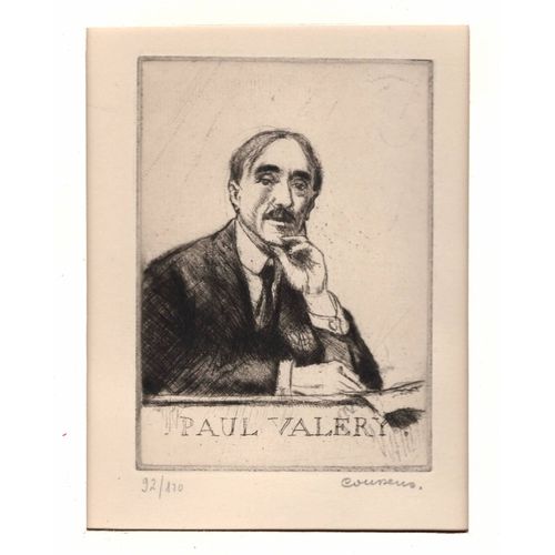 Gravure Portrait De Paul Valéry Par Coussens