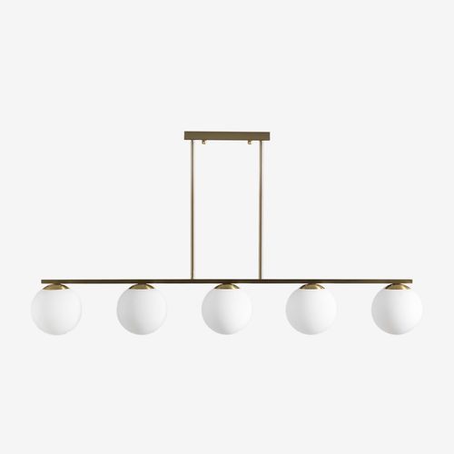 Plafonnier Avec 5 Boules De Verre Uvol Doré