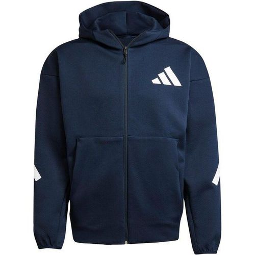 Z.N.E. Full Zip Gilet En Coton Hommes - Bleu Foncé