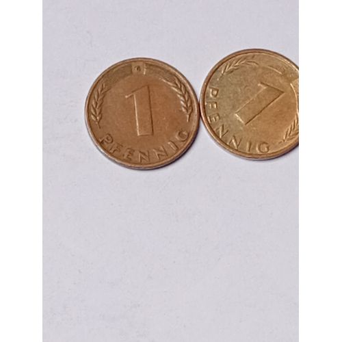 Allemagne Lot De 2 Piece De 1 Pfennig 50 G Et 76 F