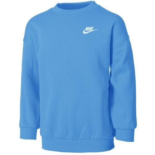 Club Fleece Oversized Crew Sweat-Shirt Filles - Bleu , Blanc