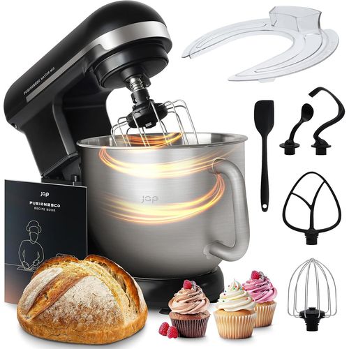 KGABERY-Mastermix Robot Pâtissier-Batteur Électrique Cuisine-Parfait Pour Mélanger Et Pétrir-Avec Livre De Recettes-Corps En Métal-Noir