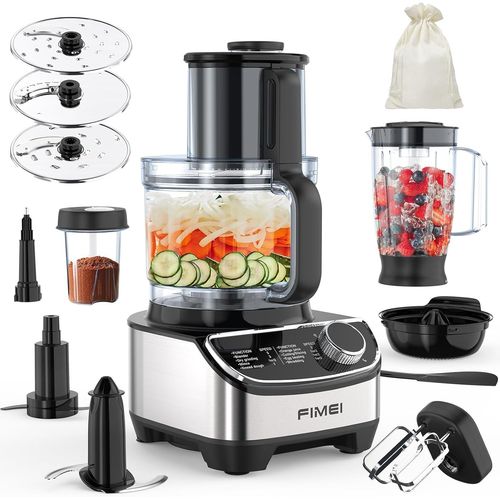 KGABERY-Robot Culinaire Multifonction 1300W,3 Vitesses Et Fonction Pulse,Hachoir 3,5L,Mixeur 1,5L,Moulin,Presse Agrumes,Crochet Pétrisseur,Fouet,Râpe,Disque Tournant,Sans Bpa