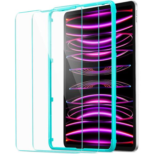 Verre Trempé Compatible Avec Ipad Pro 12.9 2022/2021/2020/2018 Protection Écran Rayure-Résistible Cadre D'installation Offert Hd Clair Lot De 2