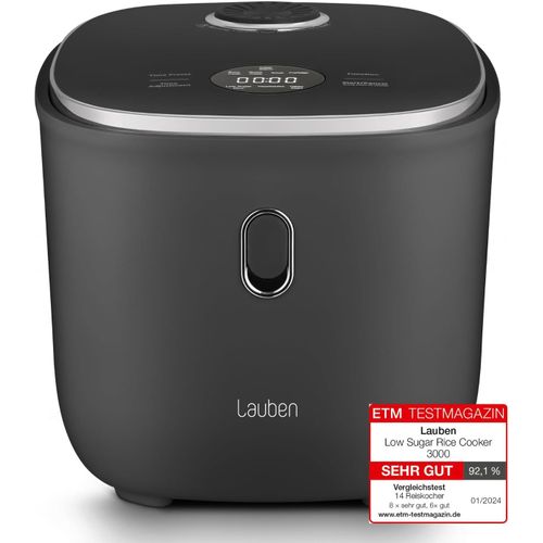 KGABERY-Low Sugar Rice Cooker Cuiseur À Riz Avec Fonction Low-Sugar,Volume De 3 L,6 Modes,Démarrage Différé,Maintien Au Chaud,Surface En Céramique Antiadhésive,Passe Au Lave-Vaisselle (Antracit)