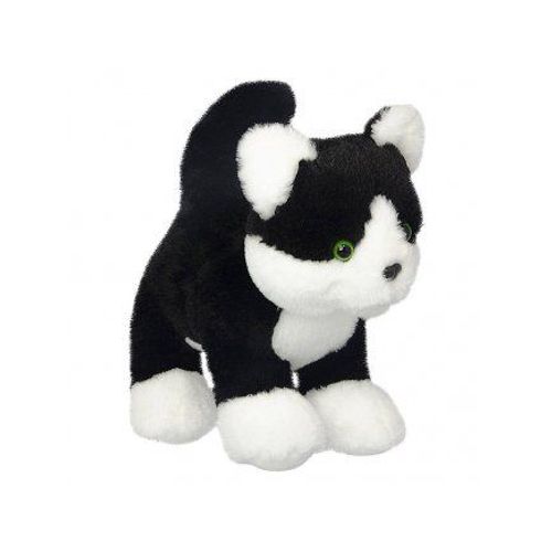 Peluche Chat Noir Et Blanc 21cm - Doudou Enfant Animaux De Compagnie + 1 Carte Tigre