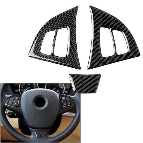 Juste De Volant De Voiture En Fibre De Carbone, Garniture Décorative Pour Bmw X5, E70, 2006-2013, E71, X6, 2008-2014, Look, 3 Pièces