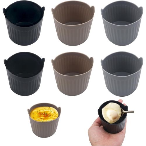 Kgabery-6 Pièces Moule Silicone Air Fryer,Moule Air Fryer Réutilisable Plat Pour Air Fryer,Plat Silicone Air Fryer,Accessoires Air Fryer Cuit Oeuf Micro Onde Moule For Air Fryer