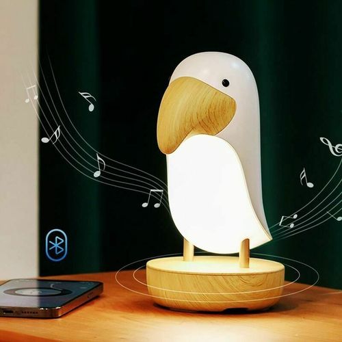 Lampe De Chevet Haut-Parleur Bluetooth Veilleuse Led Oiseau Lampe Tactile Lampe Respirante Rechargeable Dimmable Pour Salon Bureau