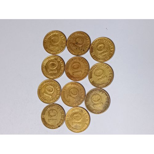 Allemagne Lot 11 Pieces De 10 Pfennig 1949f /50 C /69d/ 71d/ 72 D / 77 D/78/ J 82f/ 88f/ 91g/ 92 D/