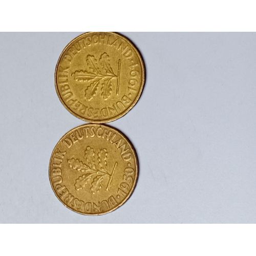 Allemagne Lot De 2 Pieces De 10 Pfennig 19950 / 1991