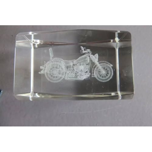 Presse Papier Cristal Moto