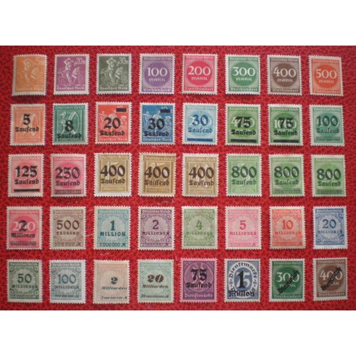 Lot De 40 Timbres Neufs Sur Charnière Ou Avec Trace Ou Sans Gomme - Allemagne - Année 1923 - République De Weimar - Deutsches Reich