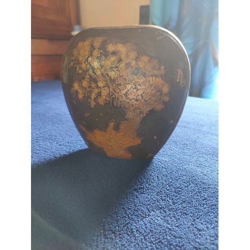 Vase floral vintage année 80 en laiton massif