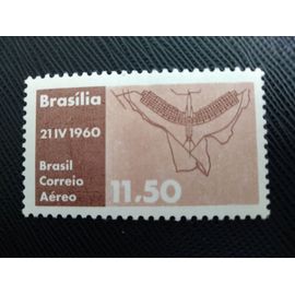 Timbre Bresil Y T Pa 86 Inauguration De Brasilia Comme Capitale 1960 (230509 )