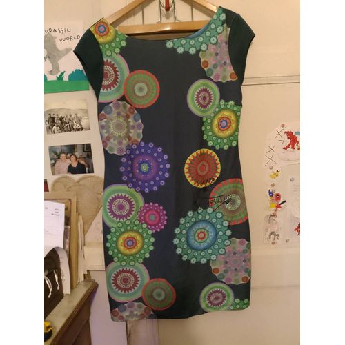 Robe Noire Motifs Colorés 40 L Desigual.