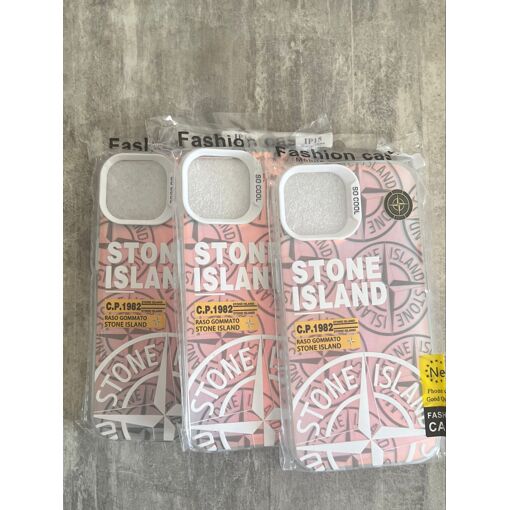 Coque Stone Island Pour IPhone - Bleue, TPU Rigide - Protection Arrière Encliquetable - Neuf