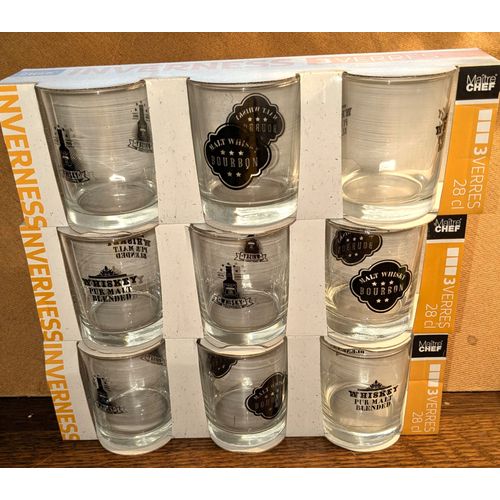 Lot De 9 Verres À Whisky Maître Chef